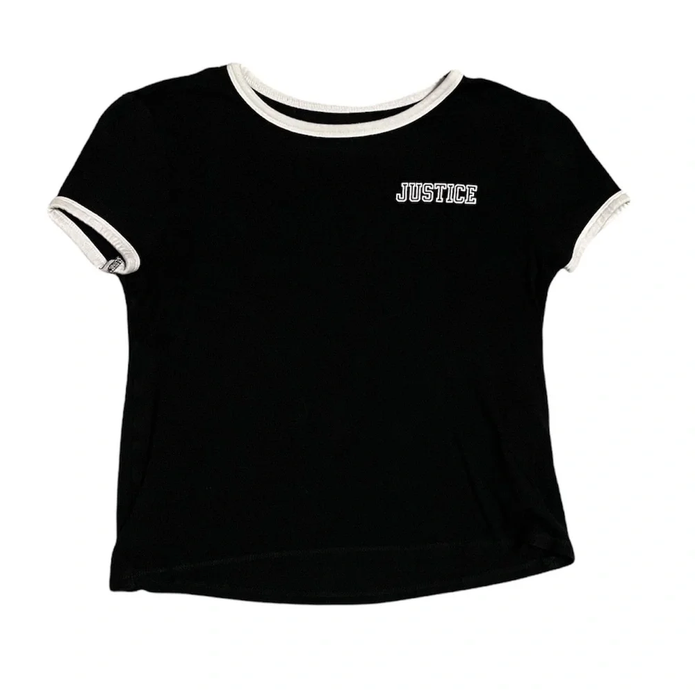 Justice Girls Size 10 Black Short Sleeve Shirt